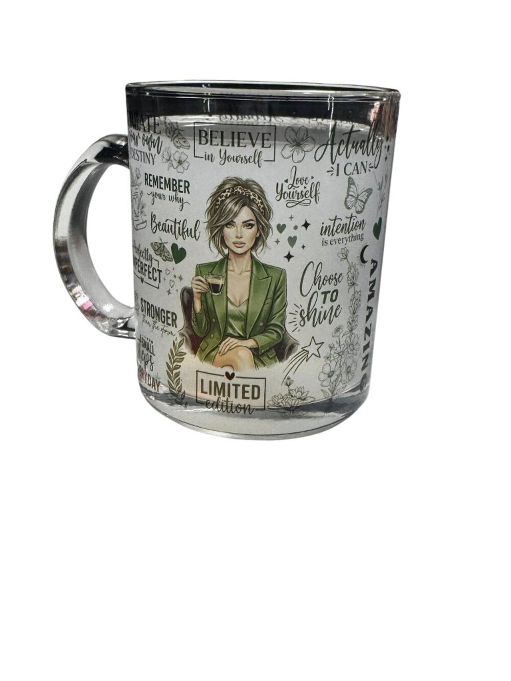 Inspirational Quotes Glass Coffee Mug for Women